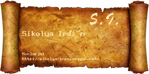 Sikolya Irén névjegykártya